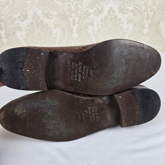 Alfani US Women's Size 10 Brown Basketweave Loafer Almond Shaped Toe Slip On - Picture 9 of 13